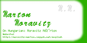 marton moravitz business card